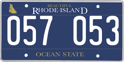 RI license plate 057053