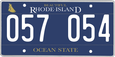 RI license plate 057054