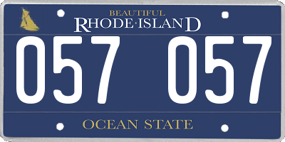 RI license plate 057057