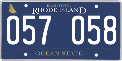 RI license plate 057058