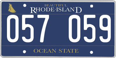 RI license plate 057059