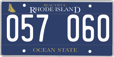 RI license plate 057060