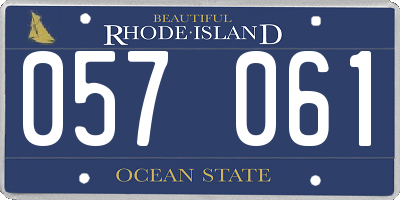 RI license plate 057061