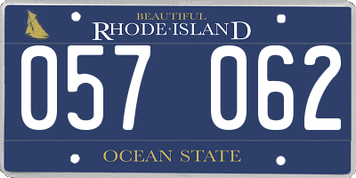 RI license plate 057062