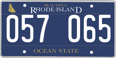RI license plate 057065
