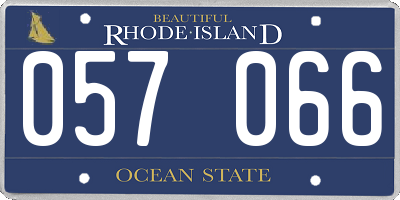 RI license plate 057066