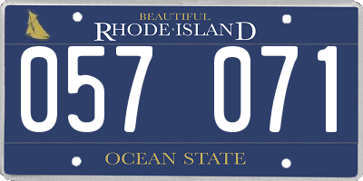 RI license plate 057071