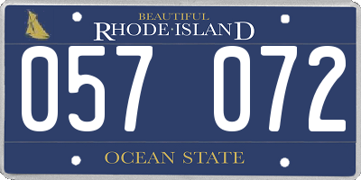 RI license plate 057072