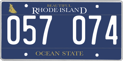 RI license plate 057074