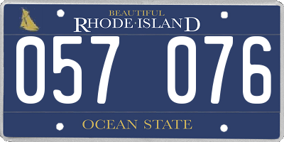 RI license plate 057076