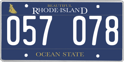 RI license plate 057078