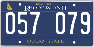 RI license plate 057079