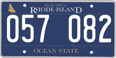 RI license plate 057082