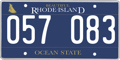 RI license plate 057083