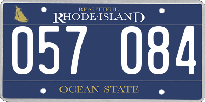 RI license plate 057084