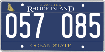 RI license plate 057085