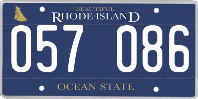 RI license plate 057086