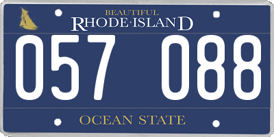 RI license plate 057088