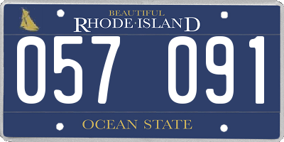 RI license plate 057091