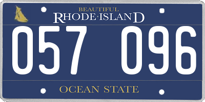 RI license plate 057096