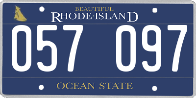 RI license plate 057097