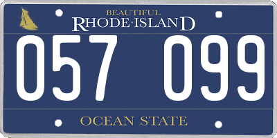 RI license plate 057099