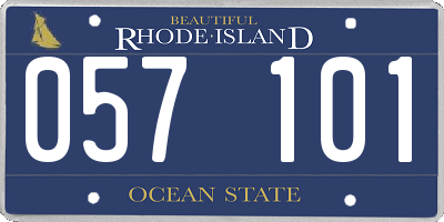 RI license plate 057101