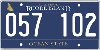 RI license plate 057102
