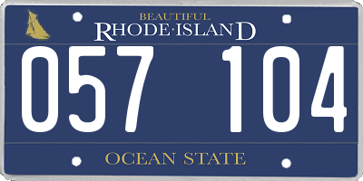 RI license plate 057104