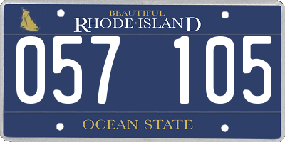 RI license plate 057105