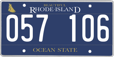 RI license plate 057106