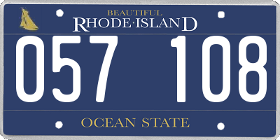 RI license plate 057108