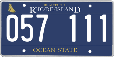 RI license plate 057111