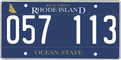 RI license plate 057113