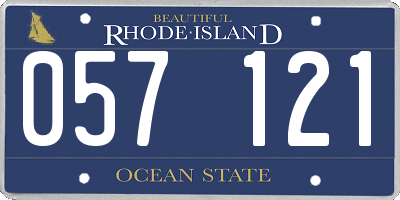 RI license plate 057121
