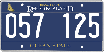 RI license plate 057125