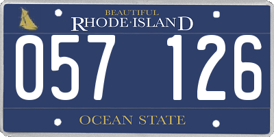 RI license plate 057126