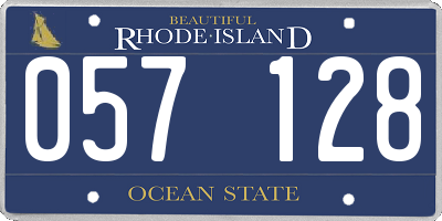 RI license plate 057128