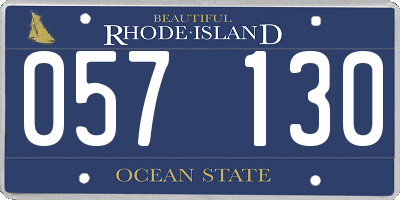 RI license plate 057130