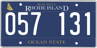 RI license plate 057131