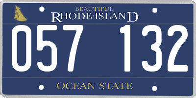 RI license plate 057132