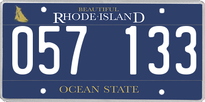 RI license plate 057133