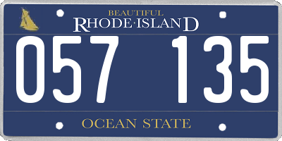 RI license plate 057135