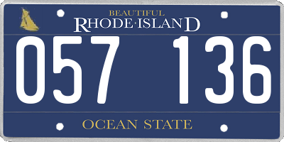 RI license plate 057136