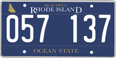 RI license plate 057137
