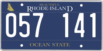 RI license plate 057141
