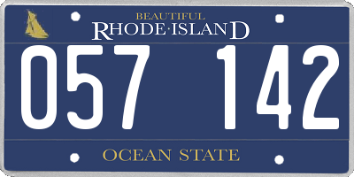 RI license plate 057142