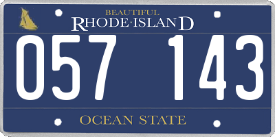 RI license plate 057143