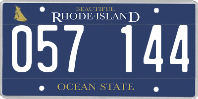 RI license plate 057144