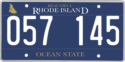 RI license plate 057145